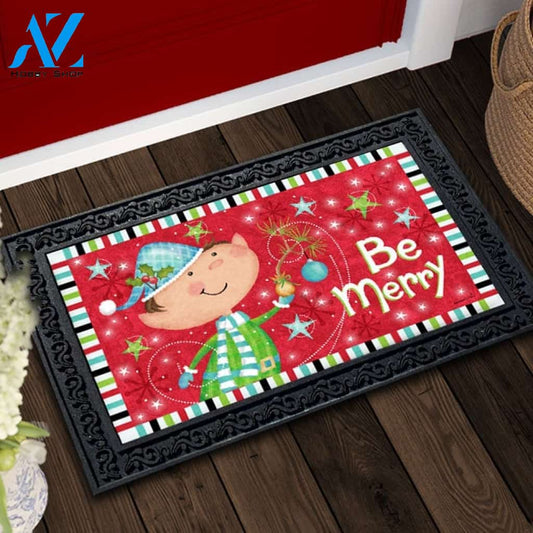 Be Merry Christmas Elf Doormat - 18" x 30"