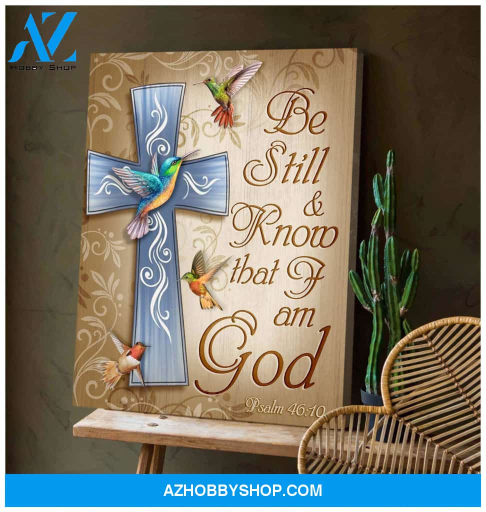 Be Still And Know Hummingbird Wall Art Canvas, Wall Decor Visual Art