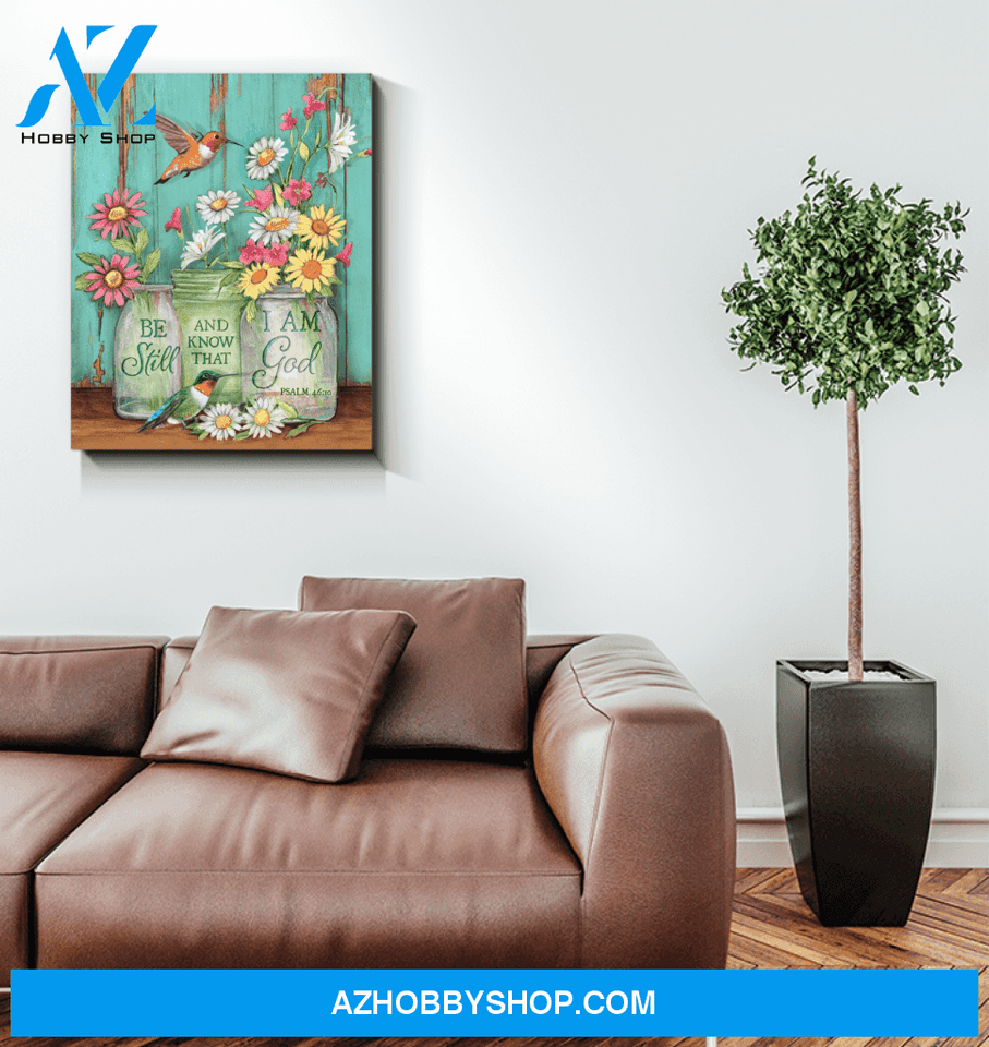 Be Still Hummingbird Premium Wall Art Canvas