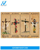 Be Strong Be Brave Be Humble Be Badass Easter Canvas Wall Art, Wall Decor Visual Art, Canvas Decor