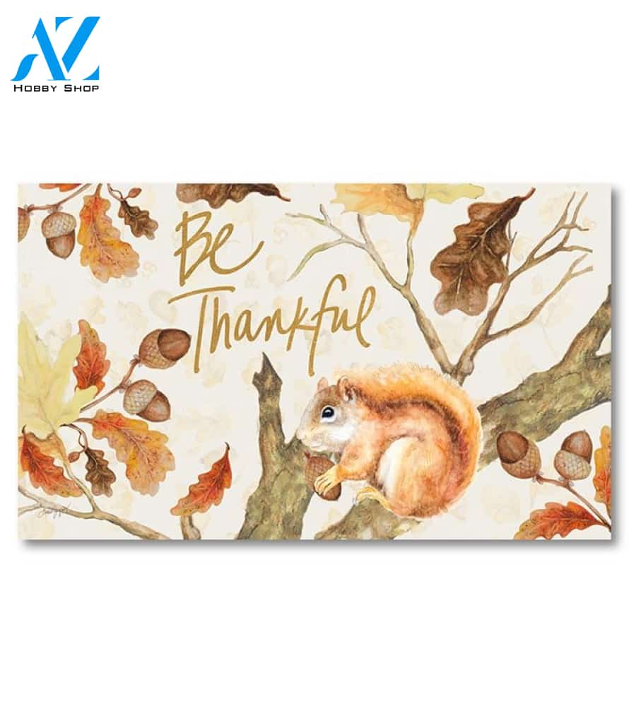 Be Thankful Harvest Squirrel Doormat - 18" x 30"