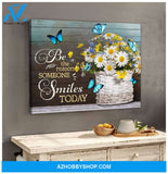 Zalooo Be The Reason Daisy Butterfly Wall Art Canvas