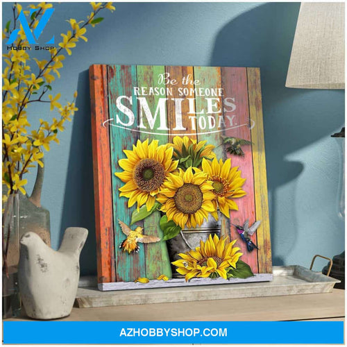 Be The Reason Someone Smile Today Hummingbird Canvas Wall Art, Wall Decor Visual Art