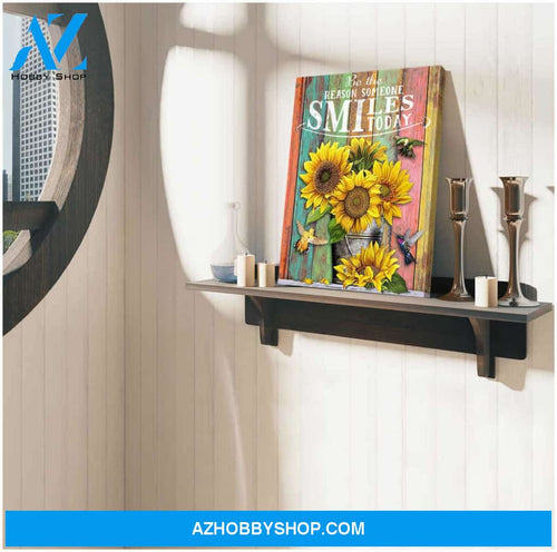 Be The Reason Someone Smile Today Hummingbird Canvas Wall Art, Wall Decor Visual Art