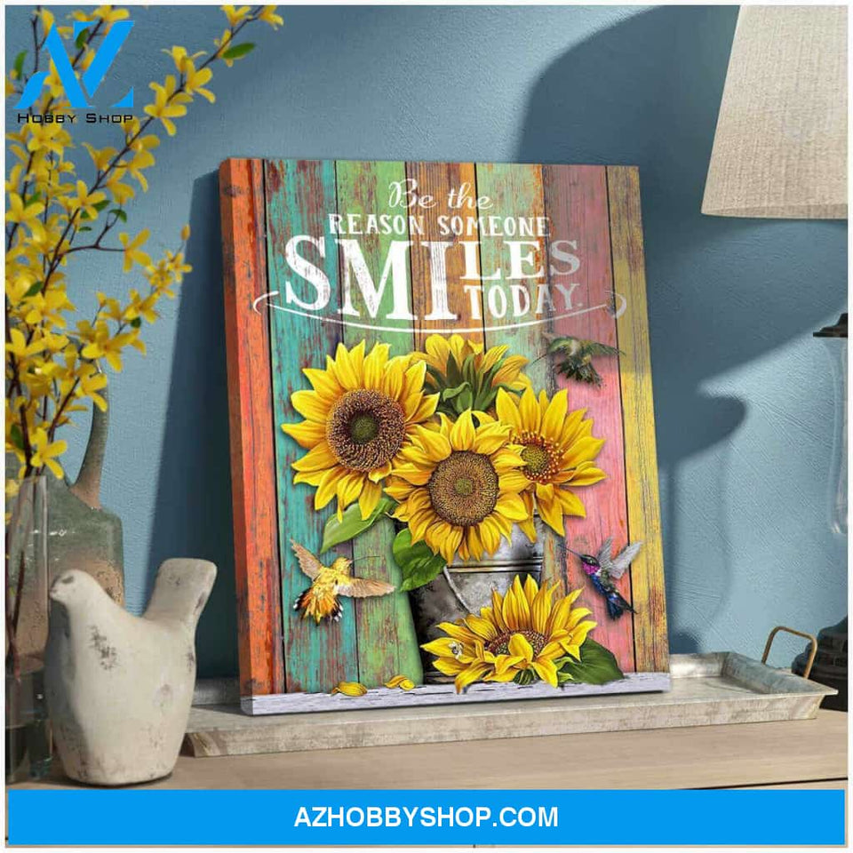 Be The Reason Someone Smile Today Hummingbird Canvas Wall Art, Wall Decor Visual Art