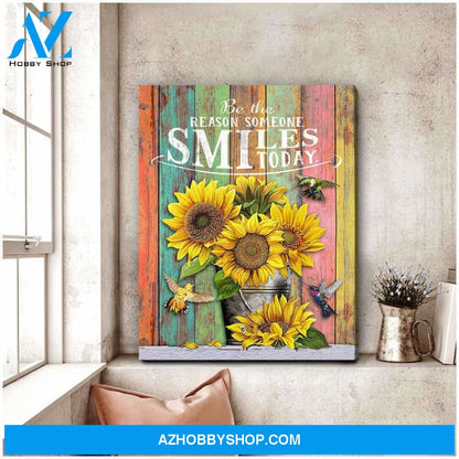 Be The Reason Someone Smile Today Hummingbird Canvas Wall Art, Wall Decor Visual Art