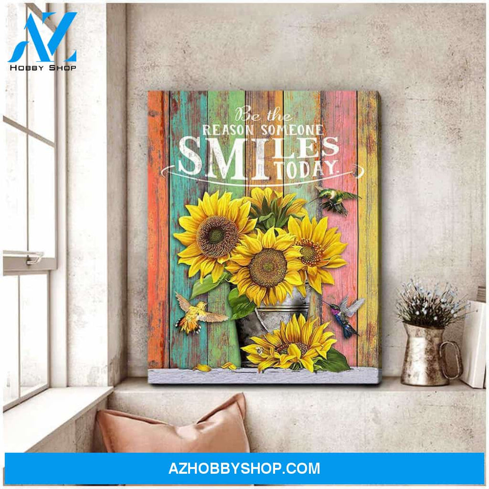 Be The Reason Someone Smile Today Hummingbird Canvas Wall Art, Wall Decor Visual Art