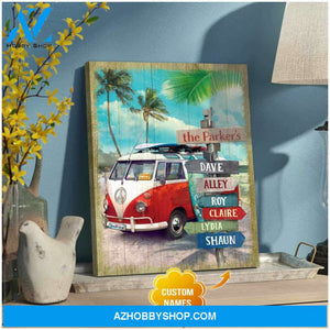 Beach and Camper Family Canvas Wall Art Decor, Wall Decor Visual Art