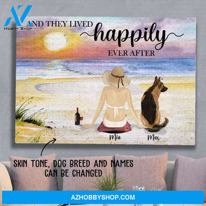 Beach And Dog - Personalized Custom Canvas
