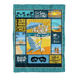 Beach Blanket, A Day At Beach Restores The Soul, Gift For Beach Lover