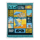 Beach Blanket, A Day At Beach Restores The Soul, Gift For Beach Lover