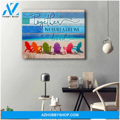 Beach Canvas Together We Built A Life We Loved Wall Art Decor, Wall Decor Visual Art