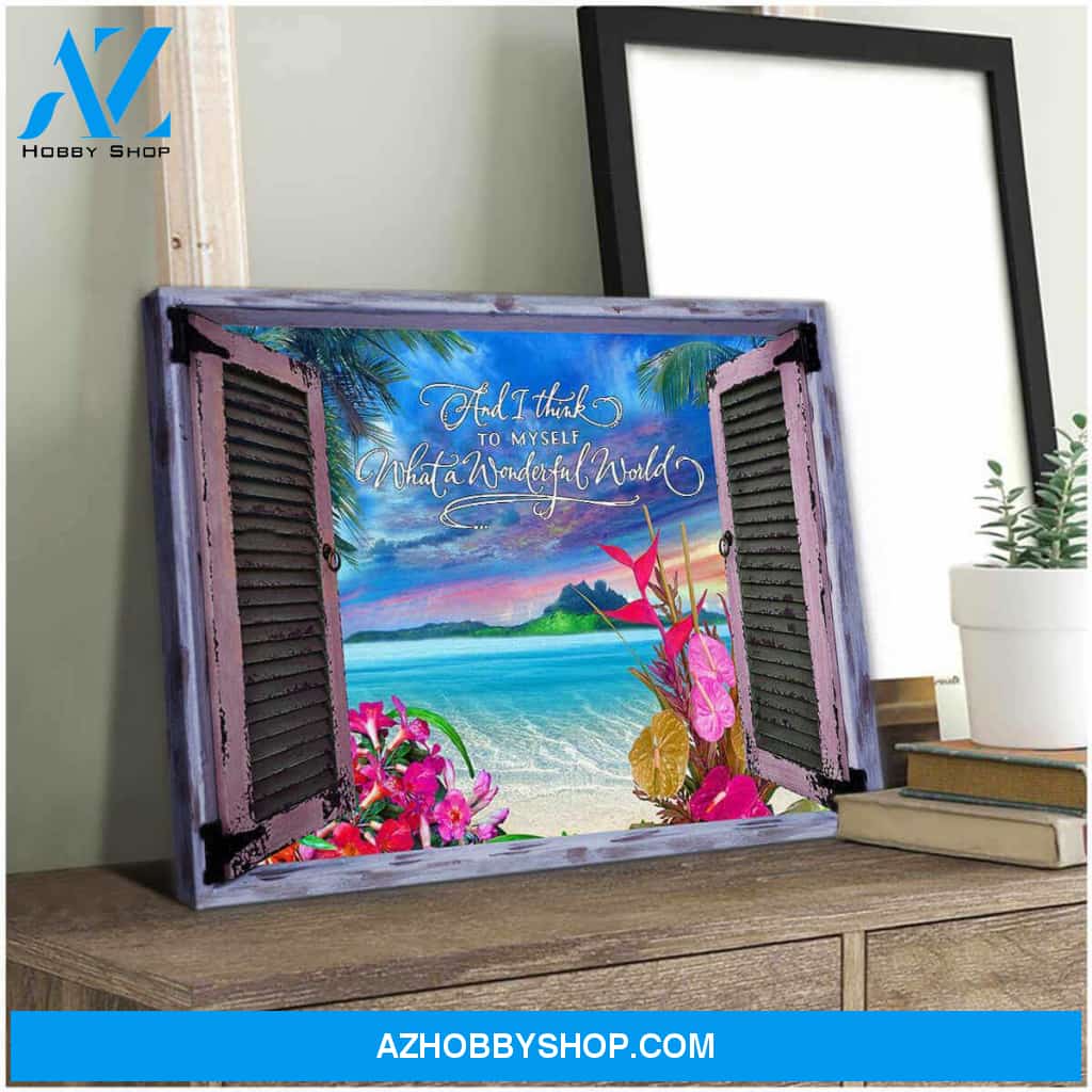 Beach Canvas Wonderful World Wall Art Decor, Wall Decor Visual Art