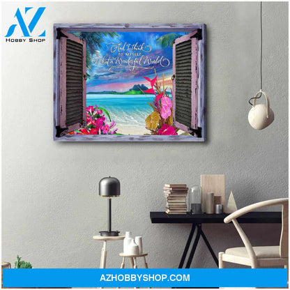 Beach Canvas Wonderful World Wall Art Decor, Wall Decor Visual Art