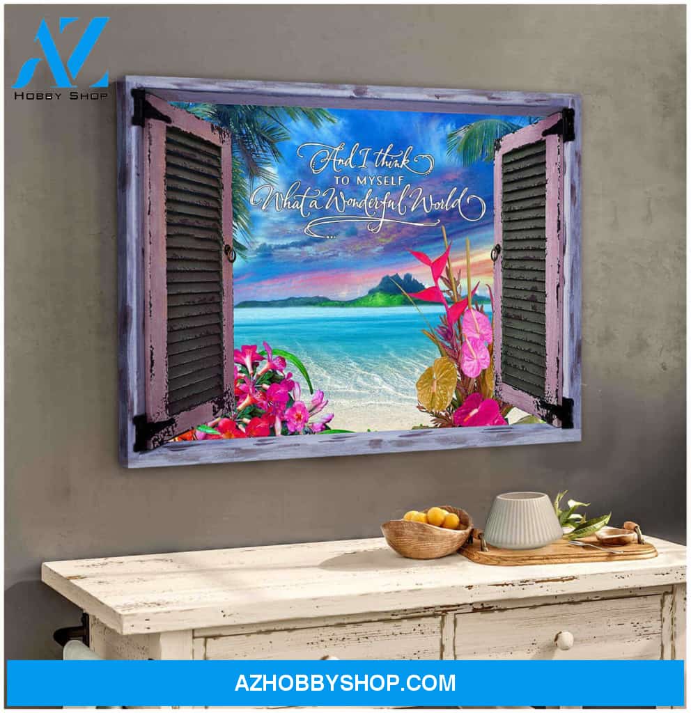 Beach Canvas Wonderful World Wall Art Decor, Wall Decor Visual Art