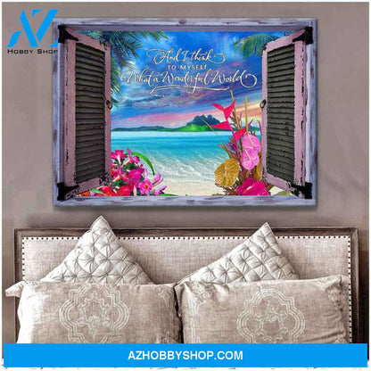 Beach Canvas Wonderful World Wall Art Decor, Wall Decor Visual Art