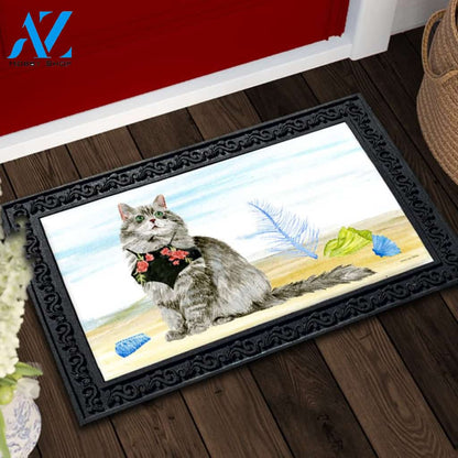 Beach Cat Doormat - 18" x 30"