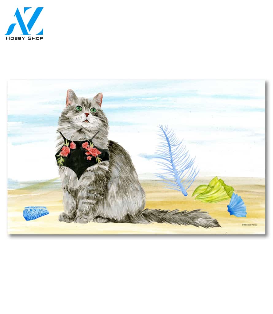 Beach Cat Doormat - 18" x 30"