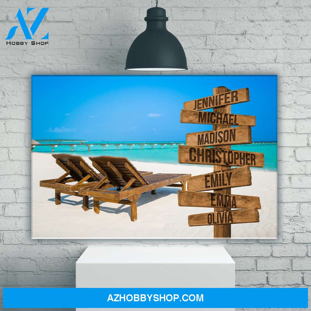 Beach Chair Color Multi-Names Premium Canvas