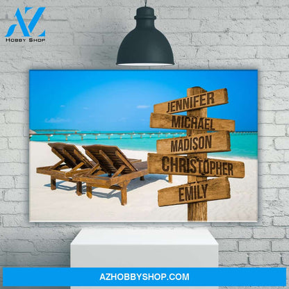Beach Chair Color Multi-Names Premium Canvas