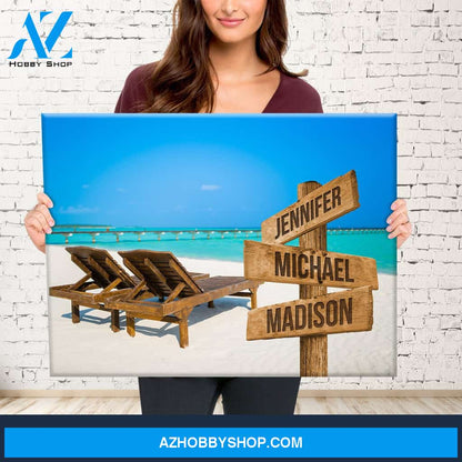 Beach Chair Color Multi-Names Premium Canvas