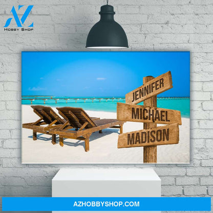 Beach Chair Color Multi-Names Premium Canvas