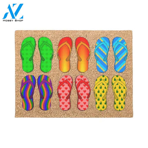 Beach Flip-Flops Doormat Housewarming Gift Family Welcome Mat Gift for Friend Family