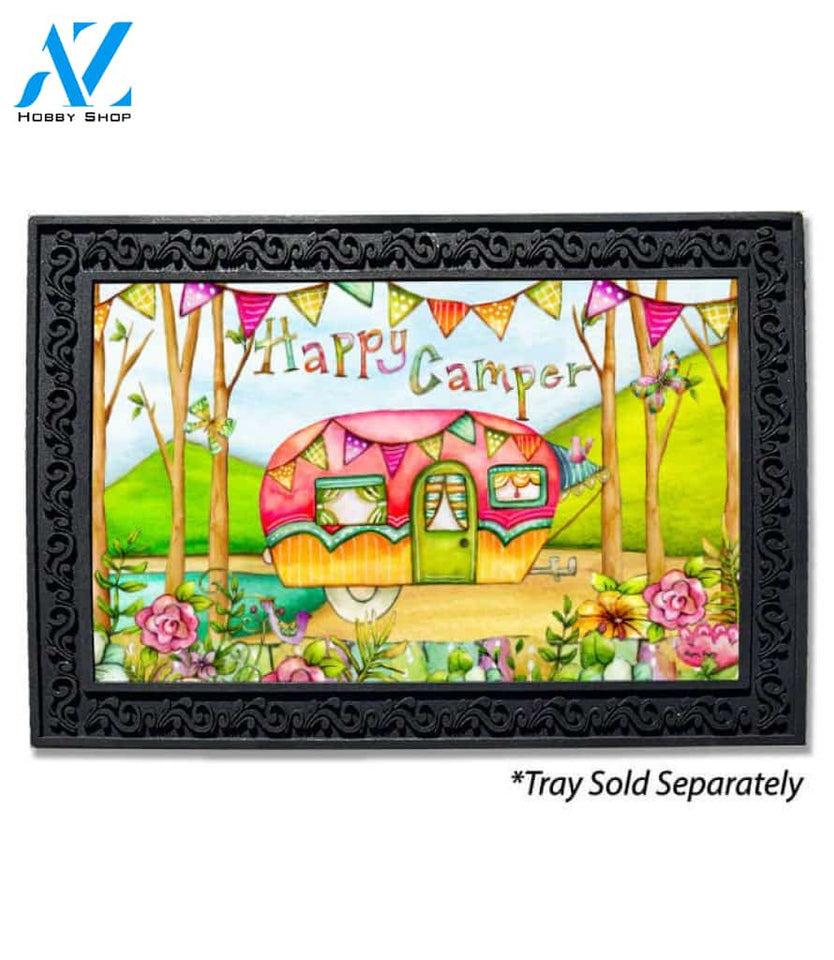Beach Floral Happy Camper Doormat - 18" x 30"