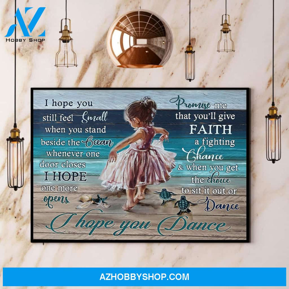 Beach Girl I Hope You Dance Canvas And Poster, Wall Decor Visual Art