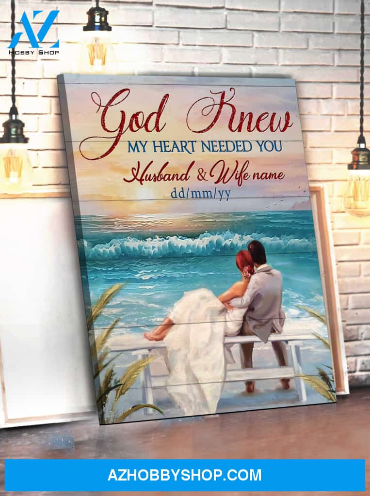 Beach God Knew My Heart Needed You Canvas Wall Art Decor, Wall Decor Visual Art