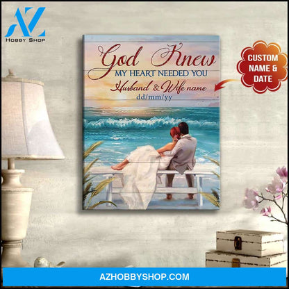 Beach God Knew My Heart Needed You Canvas Wall Art Decor, Wall Decor Visual Art
