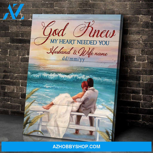 Beach God Knew My Heart Needed You Canvas Wall Art Decor, Wall Decor Visual Art