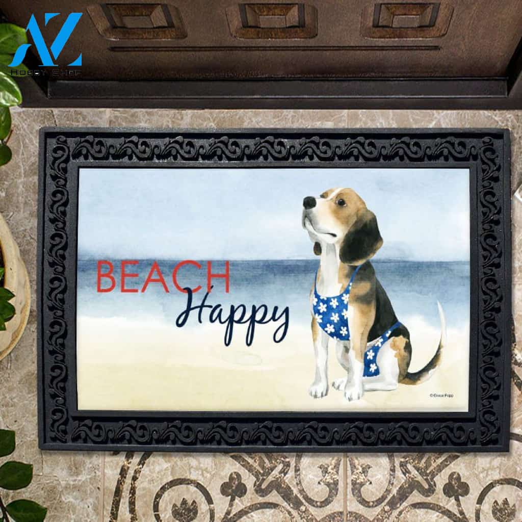 Beach Happy Beagle Doormat