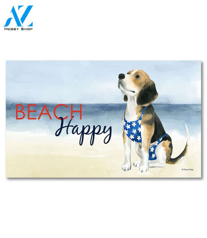 Beach Happy Beagle Doormat - 18" x 30"