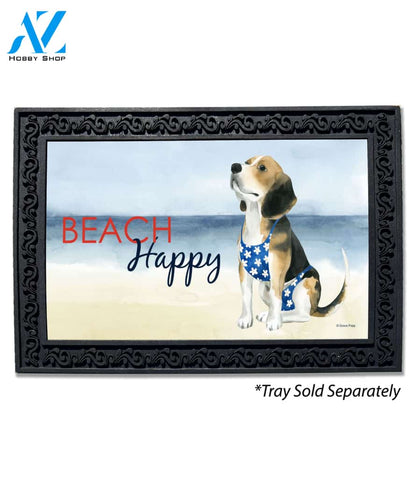 Beach Happy Beagle Doormat - 18" x 30"