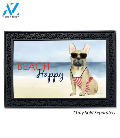 Beach Happy Frenchie Doormat - 18" x 30"