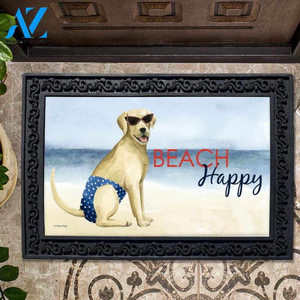 Beach Happy Lab Doormat - 18" x 30"