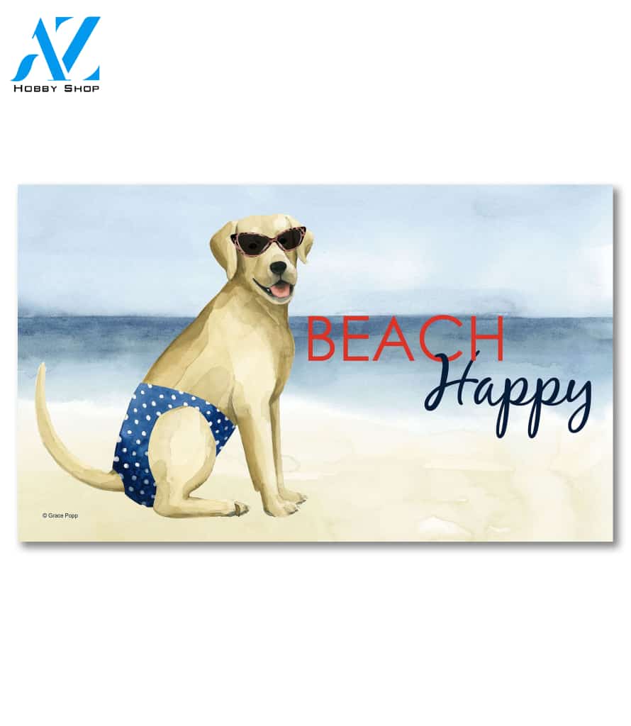 Beach Happy Lab Doormat - 18" x 30"