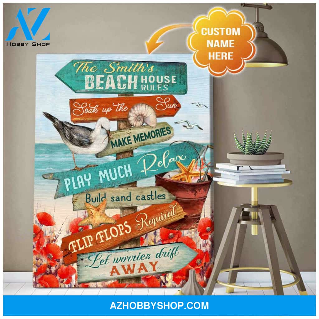 Beach House Canvas Wall Art Decor, Wall Decor Visual Art