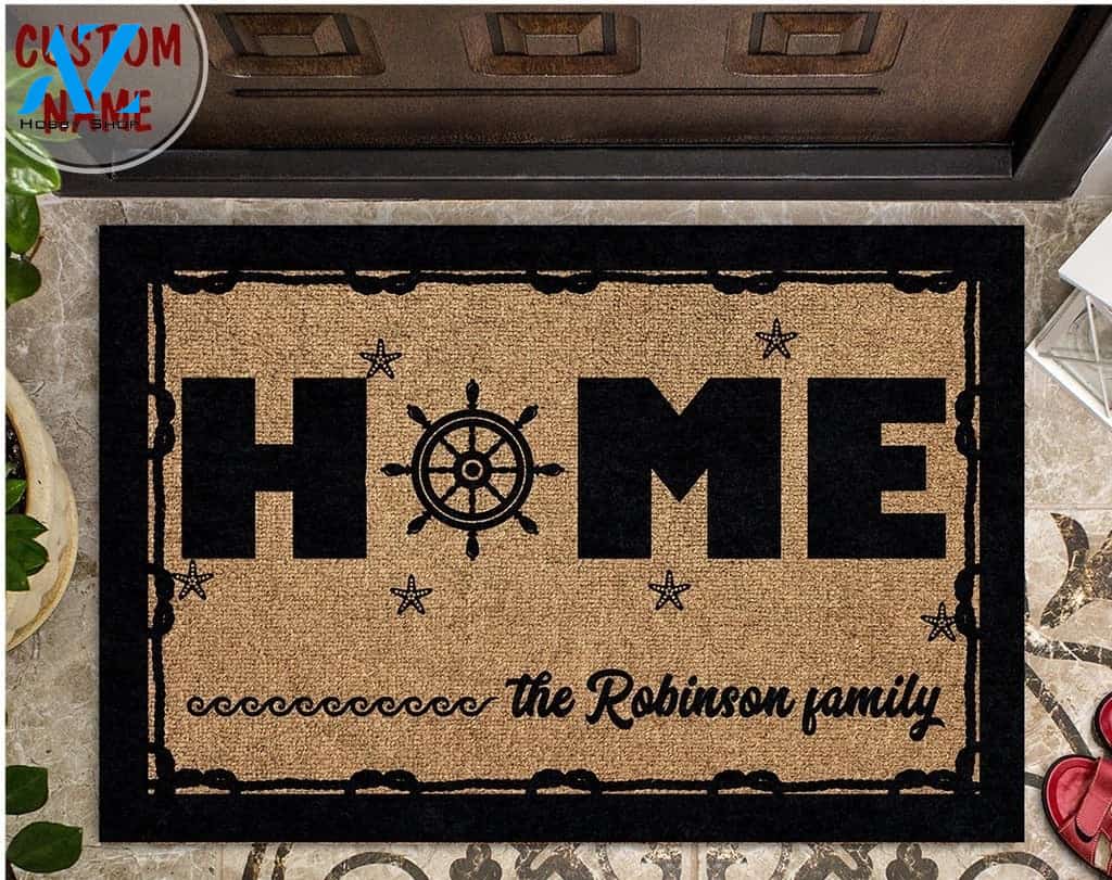 Wozoro Doormat Personalized Beach House Home Sublimation Rubber Doormat Size 18 x 30, 24 x 36, 36 x 60 inch