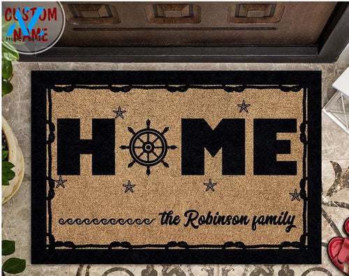 Wozoro Doormat Personalized Beach House Home Sublimation Rubber Doormat Size 18 x 30, 24 x 36, 36 x 60 inch