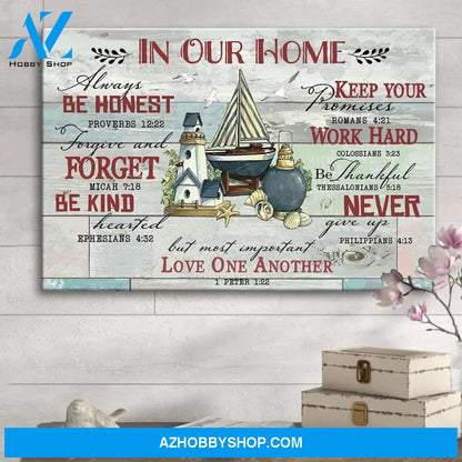 Beach House In Our Home Always Be Honest Home Decor Horizontal Canvas