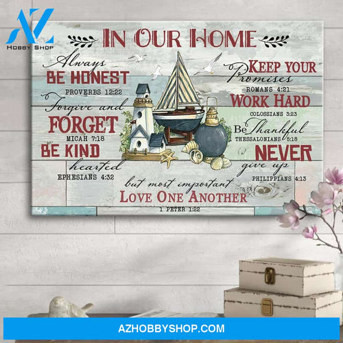 Beach House In Our Home Always Be Honest Home Decor Horizontal Canvas