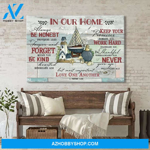 Beach House In Our Home Always Be Honest Home Decor Horizontal Canvas