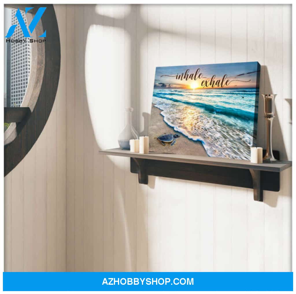 Beach House Wall Decor Inspirational Art Turtle And The Sea Canvas Print