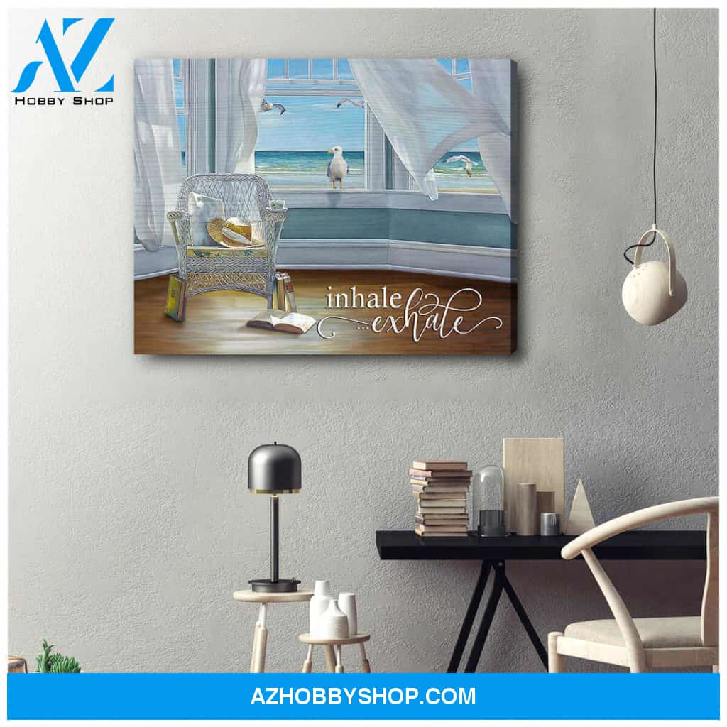 Beach Inhale Exhale Wall Art Canvas Prints, Wall Decor Visual Art