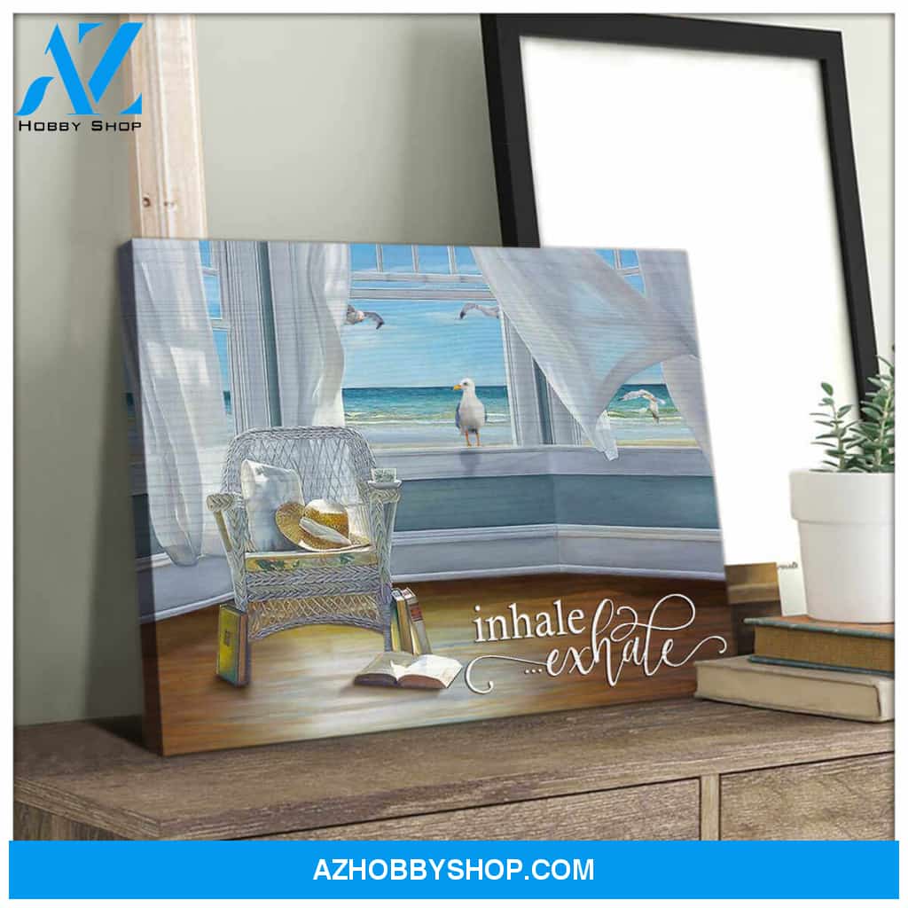 Beach Inhale Exhale Wall Art Canvas Prints, Wall Decor Visual Art