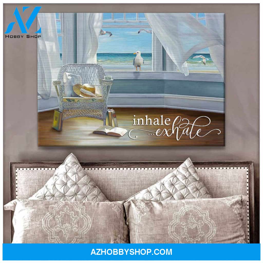 Beach Inhale Exhale Wall Art Canvas Prints, Wall Decor Visual Art