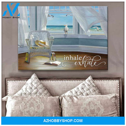 Beach Inhale Exhale Wall Art Canvas Prints, Wall Decor Visual Art