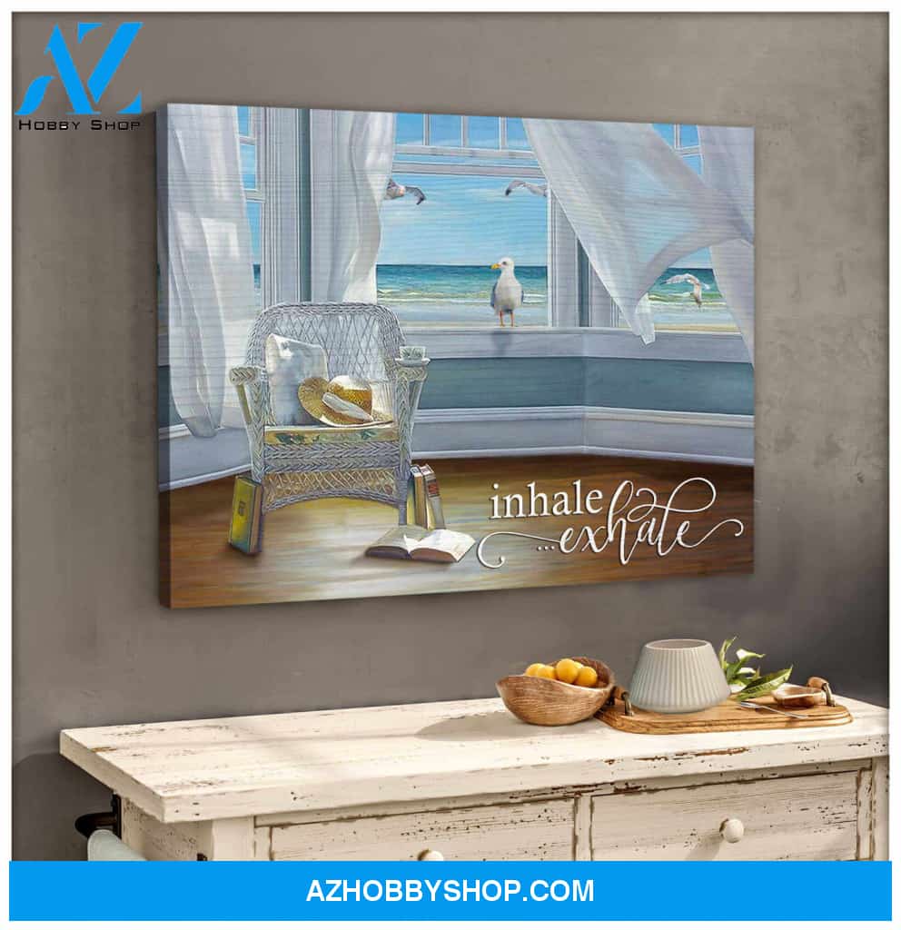 Beach Inhale Exhale Wall Art Canvas Prints, Wall Decor Visual Art